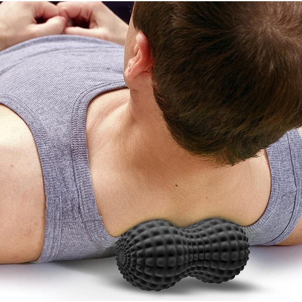 Bola de Masaje Doble de Lacrosse SELEWARE - Negro, 12.7 cm