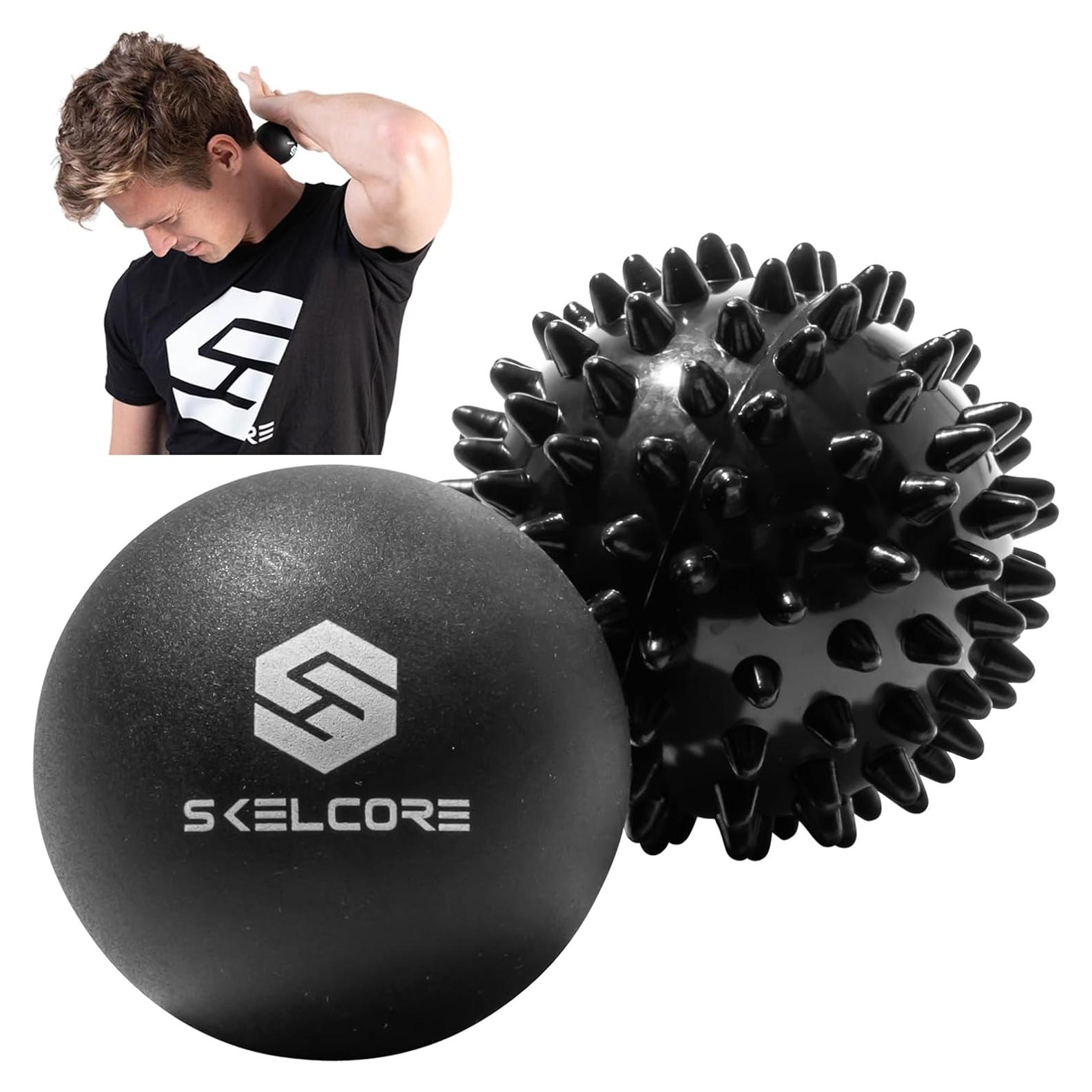 Juego de 2 Pelotas de Masaje Terapéutico Skelcore - Alivio Dolor Espalda y Pies