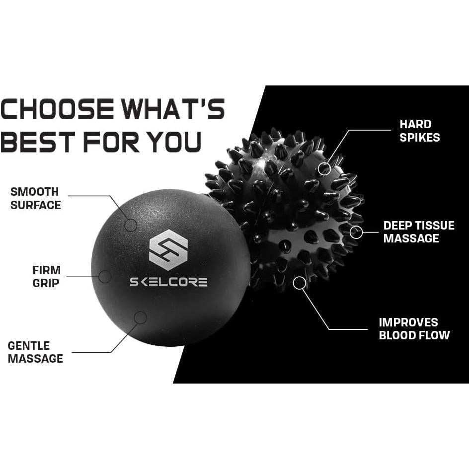 Juego de 2 Pelotas de Masaje Terapéutico Skelcore - Alivio Dolor Espalda y Pies