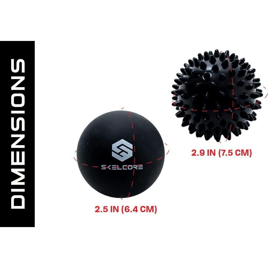 Juego de 2 Pelotas de Masaje Terapéutico Skelcore - Alivio Dolor Espalda y Pies