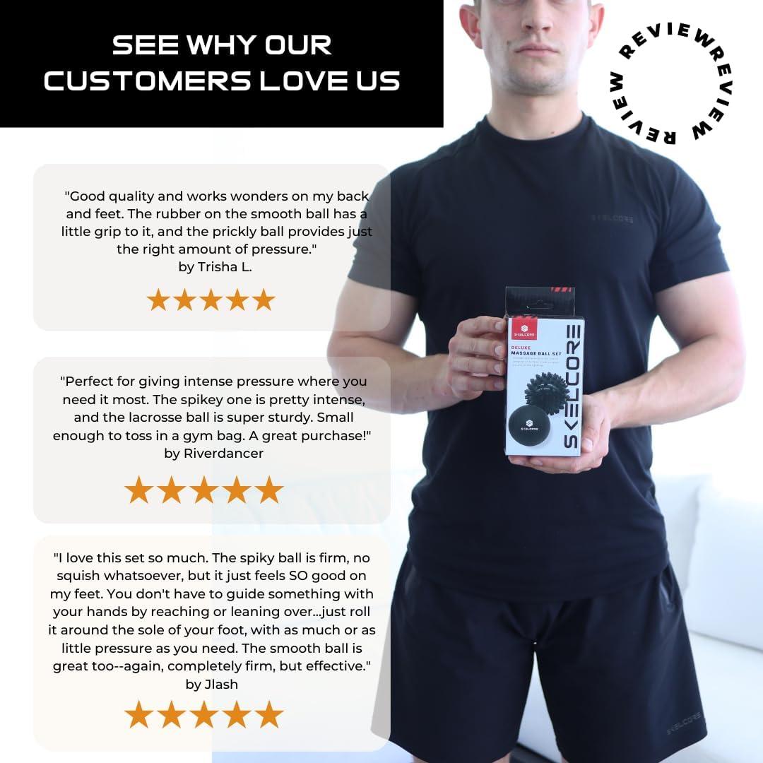 Juego de 2 Pelotas de Masaje Terapéutico Skelcore - Alivio Dolor Espalda y Pies