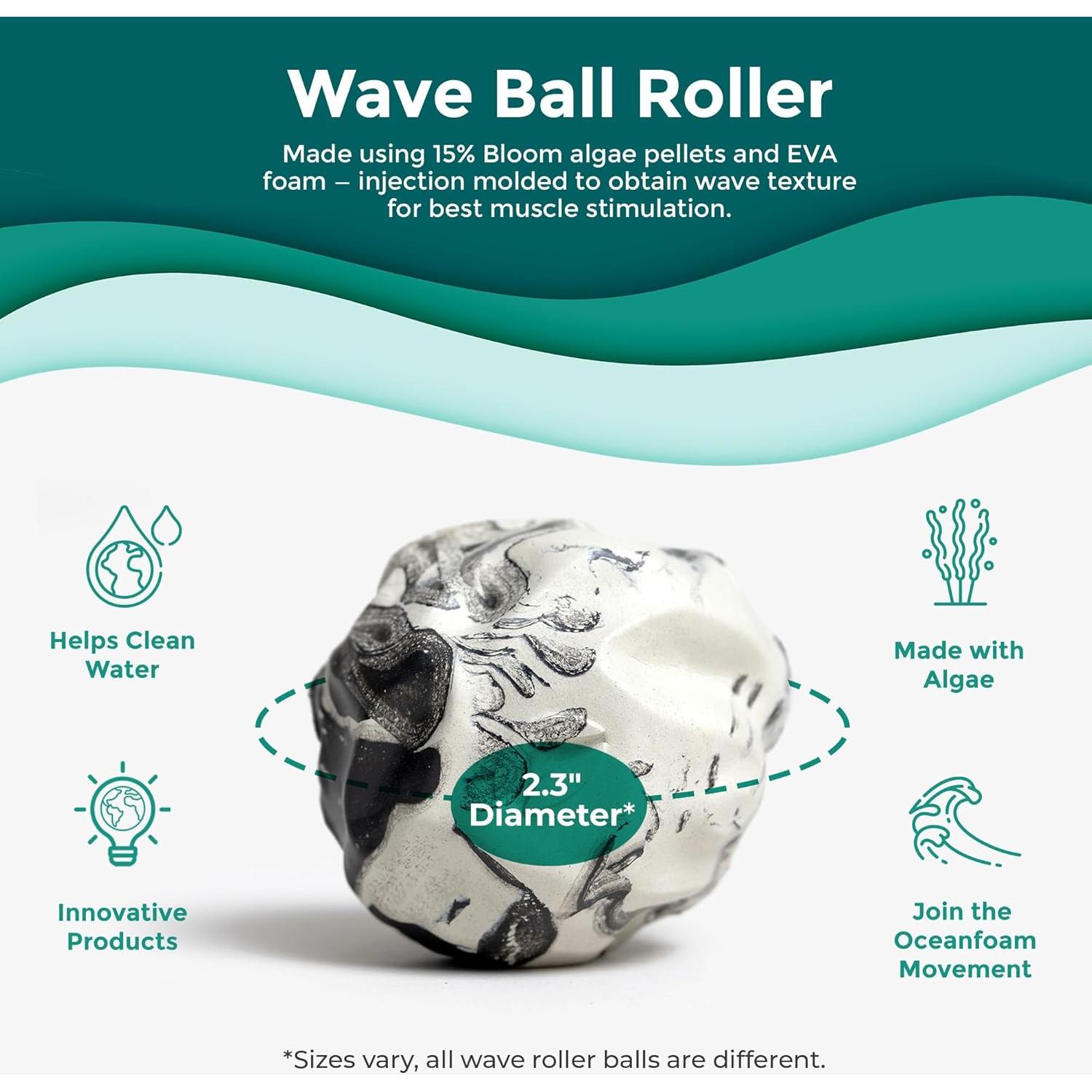 Rodillo de Masaje Oceanfoam Wave - Paquete de 3 Pelotas 5.8cm