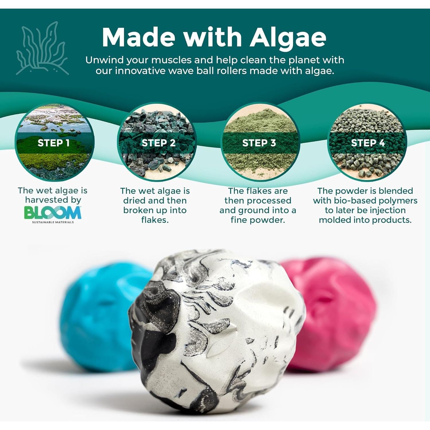 Rodillo de Masaje Oceanfoam Wave - Paquete de 3 Pelotas 5.8cm