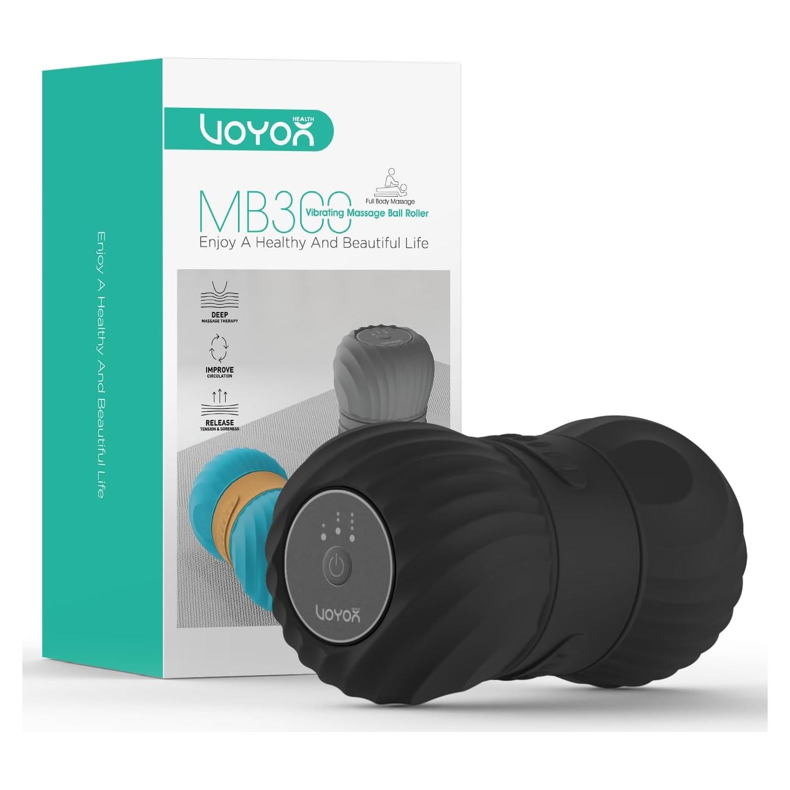 Rodillo de Masaje Vibrante VOYOR-HEALTH MB300 Negro 4 Modos