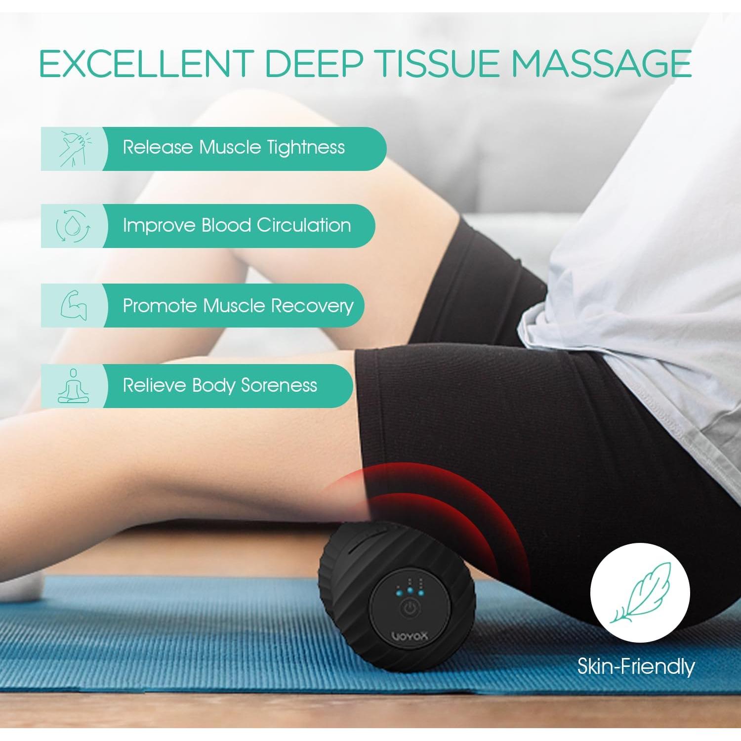 Rodillo de Masaje Vibrante VOYOR-HEALTH MB300 Negro 4 Modos