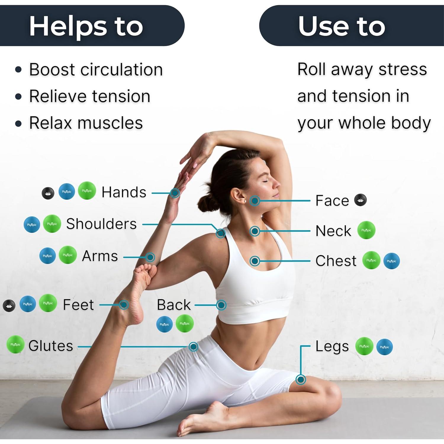 Conjunto de 3 Pelotas de Masaje Plyopic - Alivio Muscular