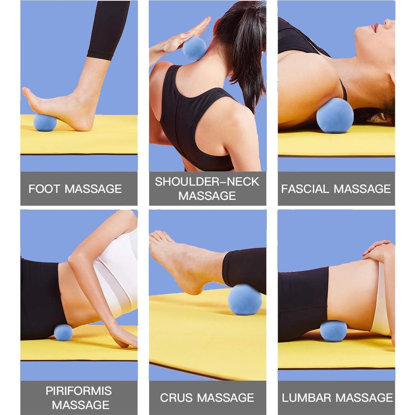 Juego de Pelotas de Masaje MAROJAP - 2 Pelotas Firmes Azul