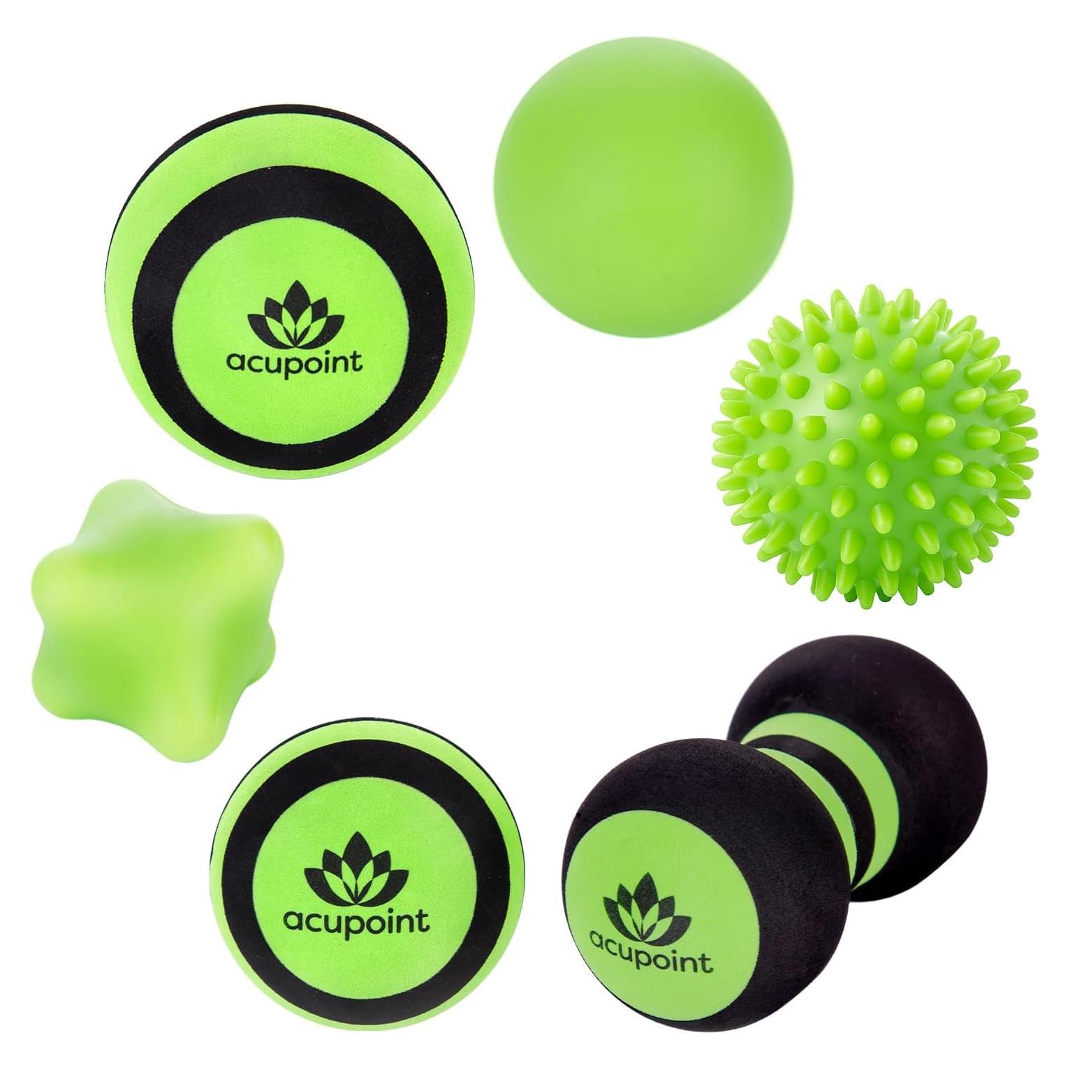 Juego de Pelotas de Masaje Acupoint - 6 Piezas Verde