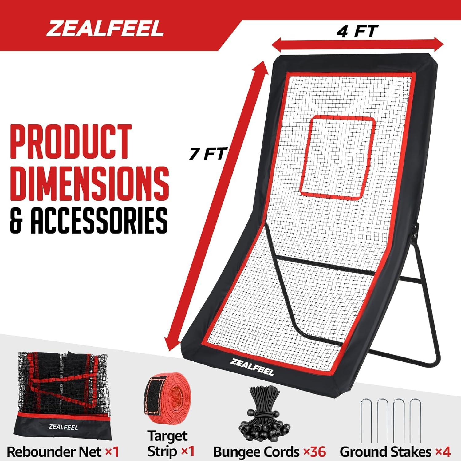 Rebotador de Lacrosse ZEALFEEL 4x7m con 5 Ángulos Ajustables