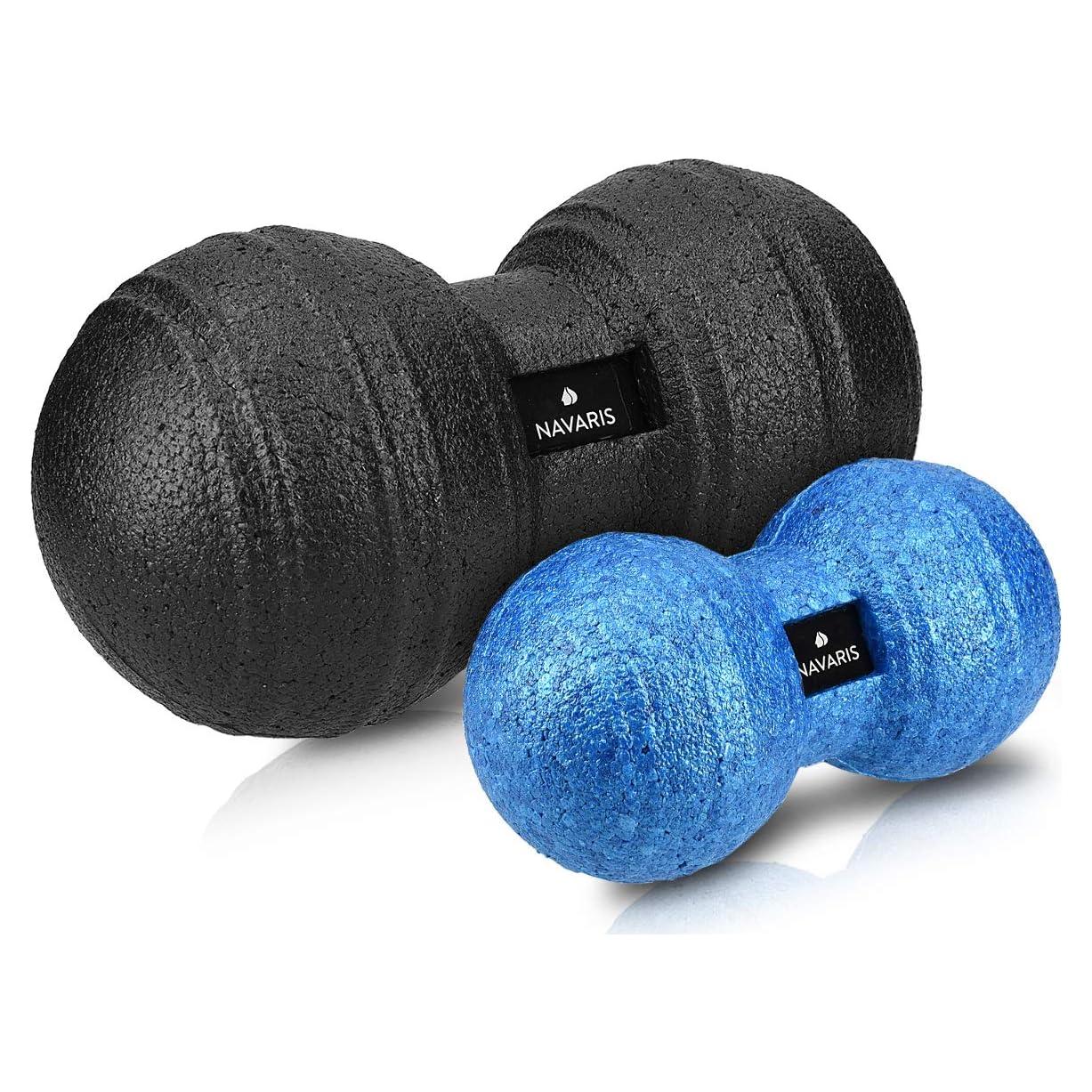 Bolas de Fascia Dúo Navaris - 2 Tamaños - Cacahuate - Negro/Azul
