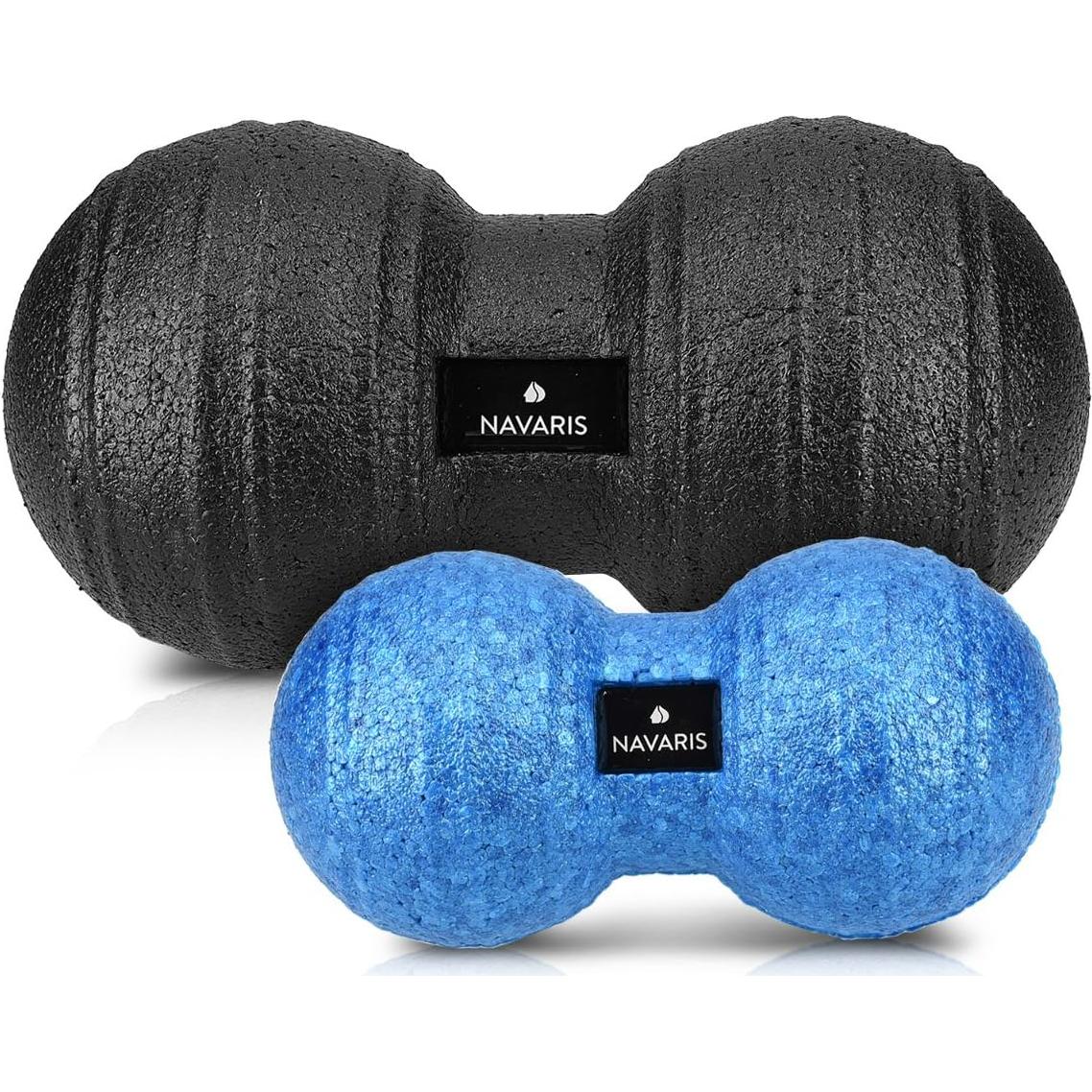 Bolas de Fascia Dúo Navaris - 2 Tamaños - Cacahuate - Negro/Azul