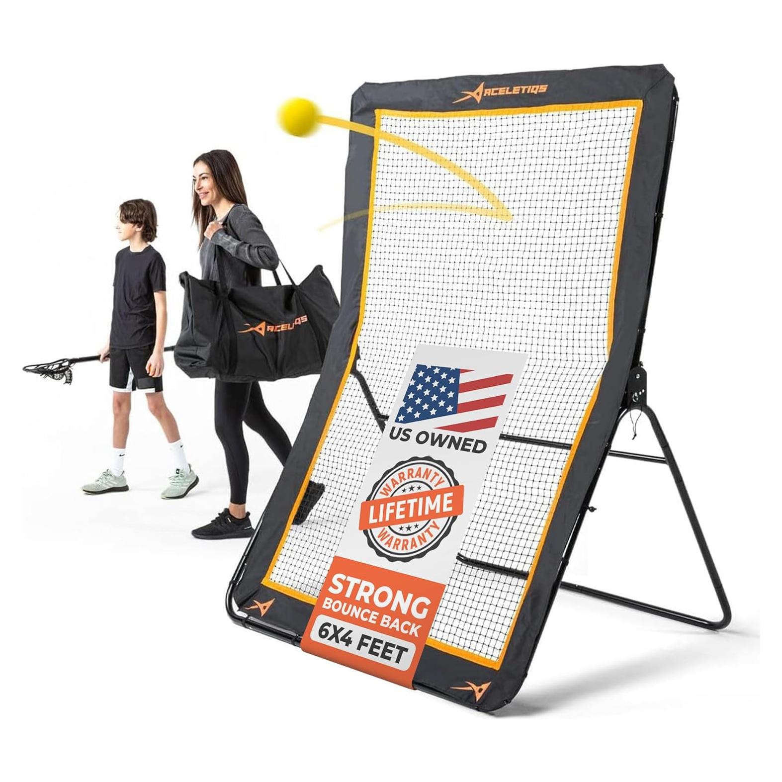 Rebotador de Lacrosse ACELETIQS 4x6 Pies Ajustable para Entrenamiento