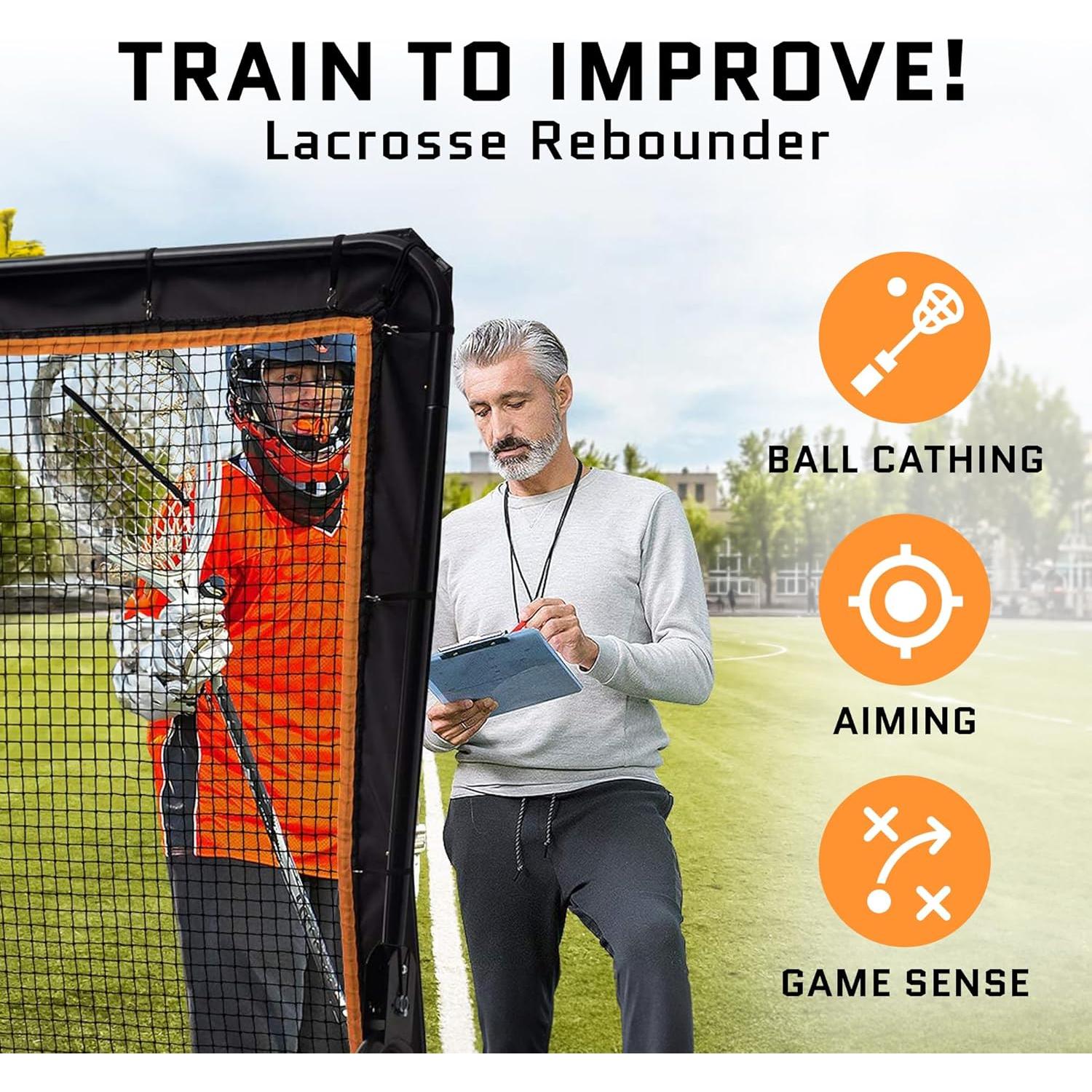 Rebotador de Lacrosse ACELETIQS 4x6 Pies Ajustable para Entrenamiento