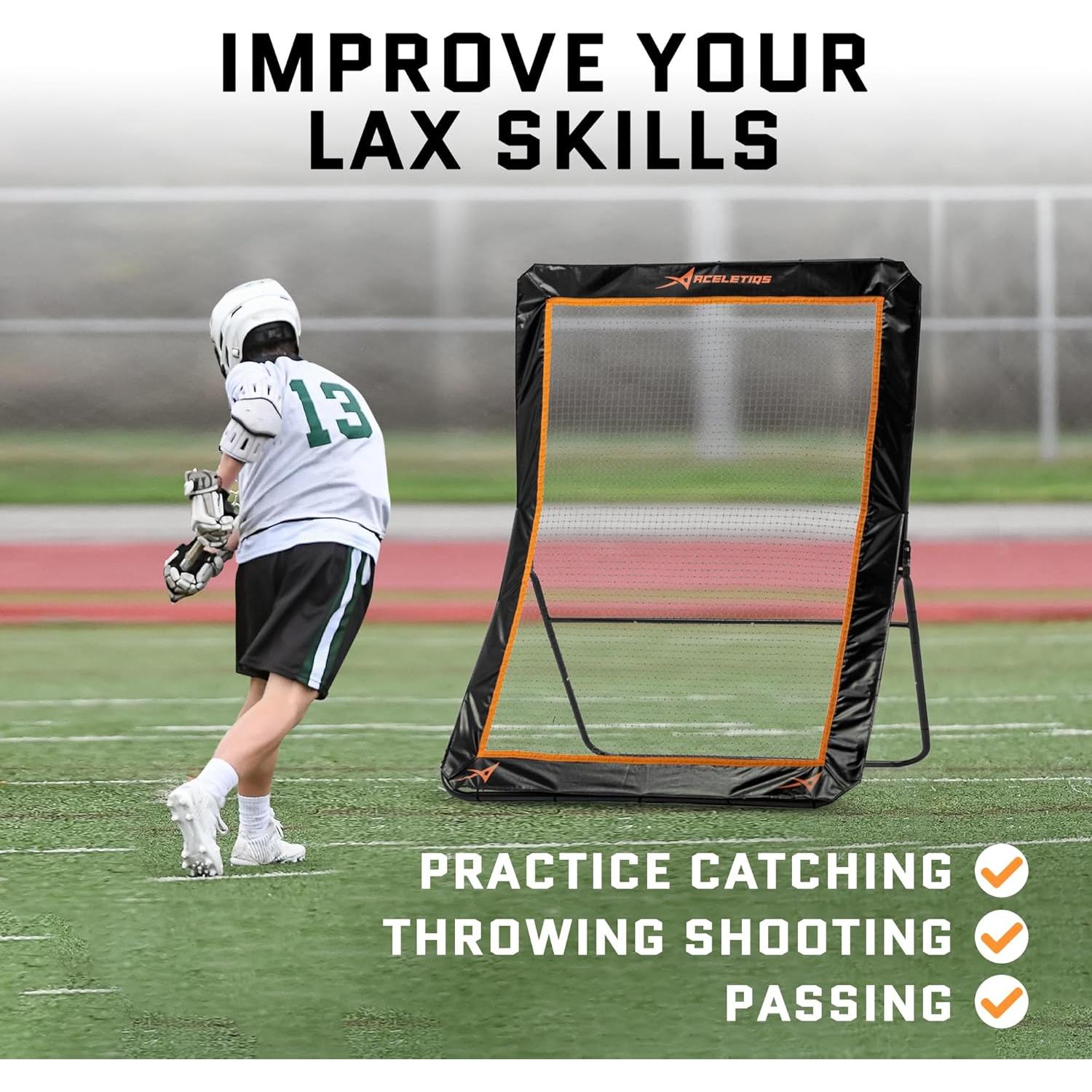 Rebotador de Lacrosse ACELETIQS 4x6 Pies Ajustable para Entrenamiento