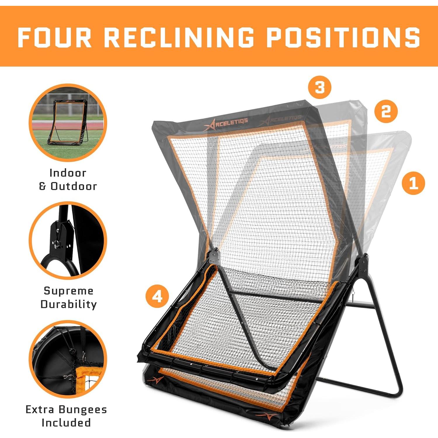 Rebotador de Lacrosse ACELETIQS 4x6 Pies Ajustable para Entrenamiento