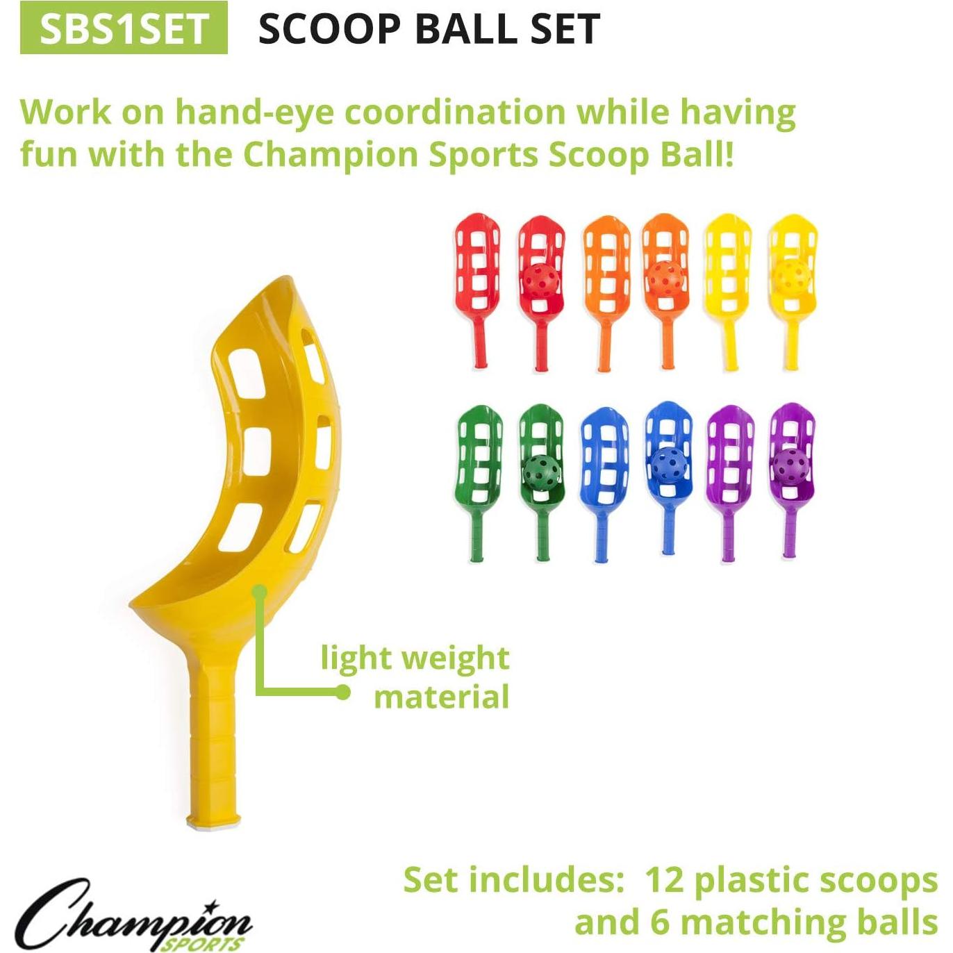 Conjunto de Pelotas y Cucharas Champion Sports - 6 Piezas