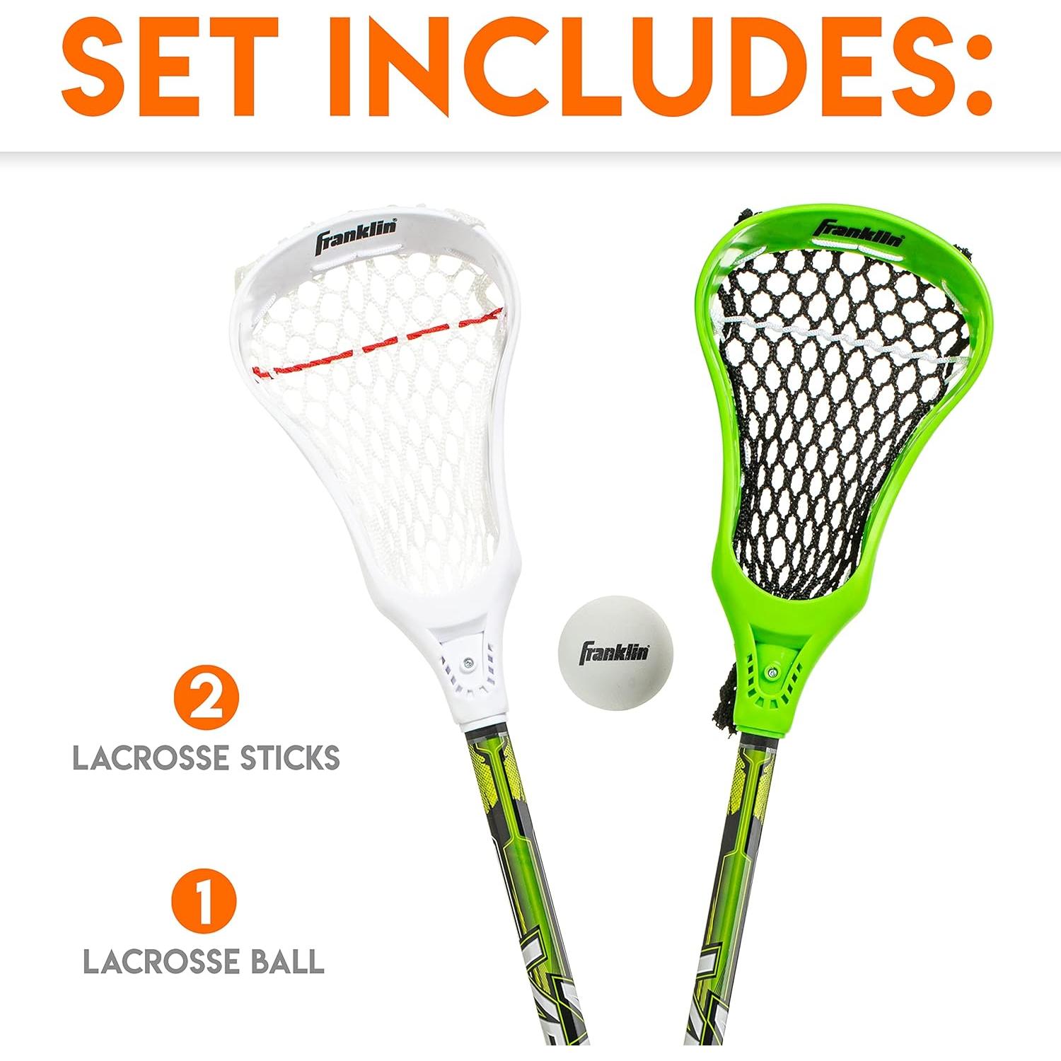 Set de Lacrosse Juvenil Franklin Sports - 2 Palos 81 cm + Pelota