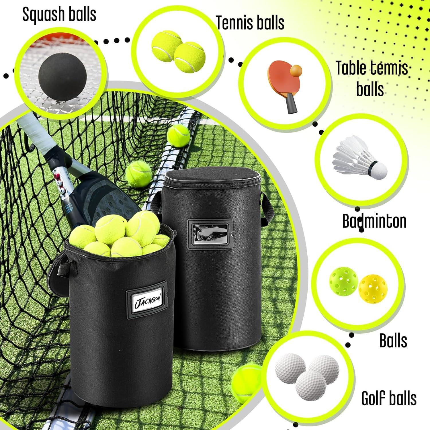 Aliceset 2 Bolsas de Pelotas de Tenis y Pickleball 900D Negro