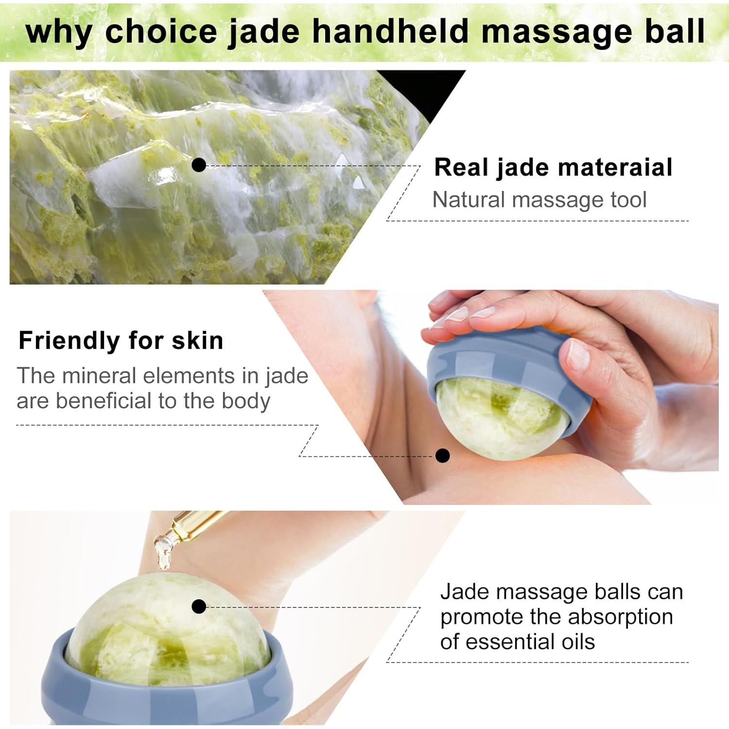 Bola de Masaje de Jade Ideayard 6cm para Musculación y Relajación