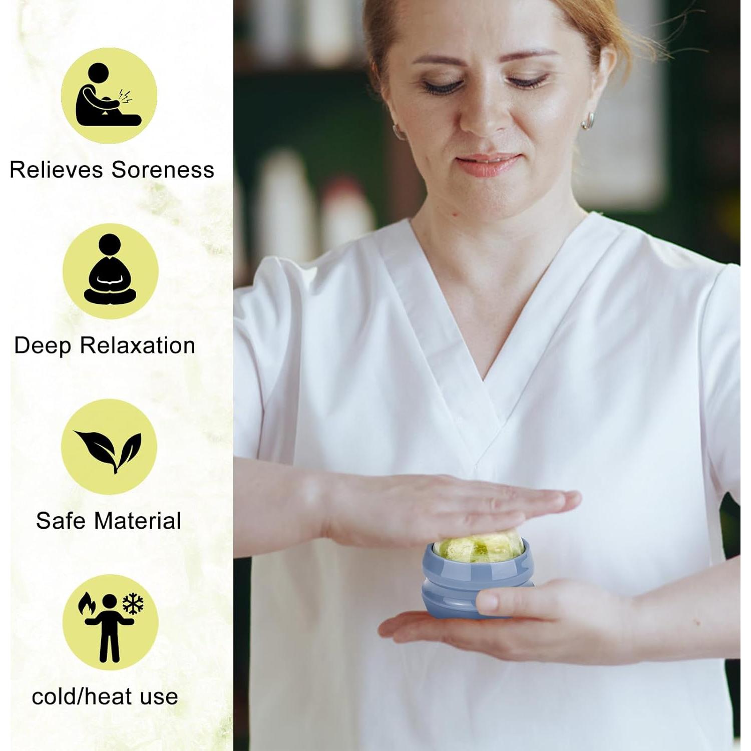 Bola de Masaje de Jade Ideayard 6cm para Musculación y Relajación