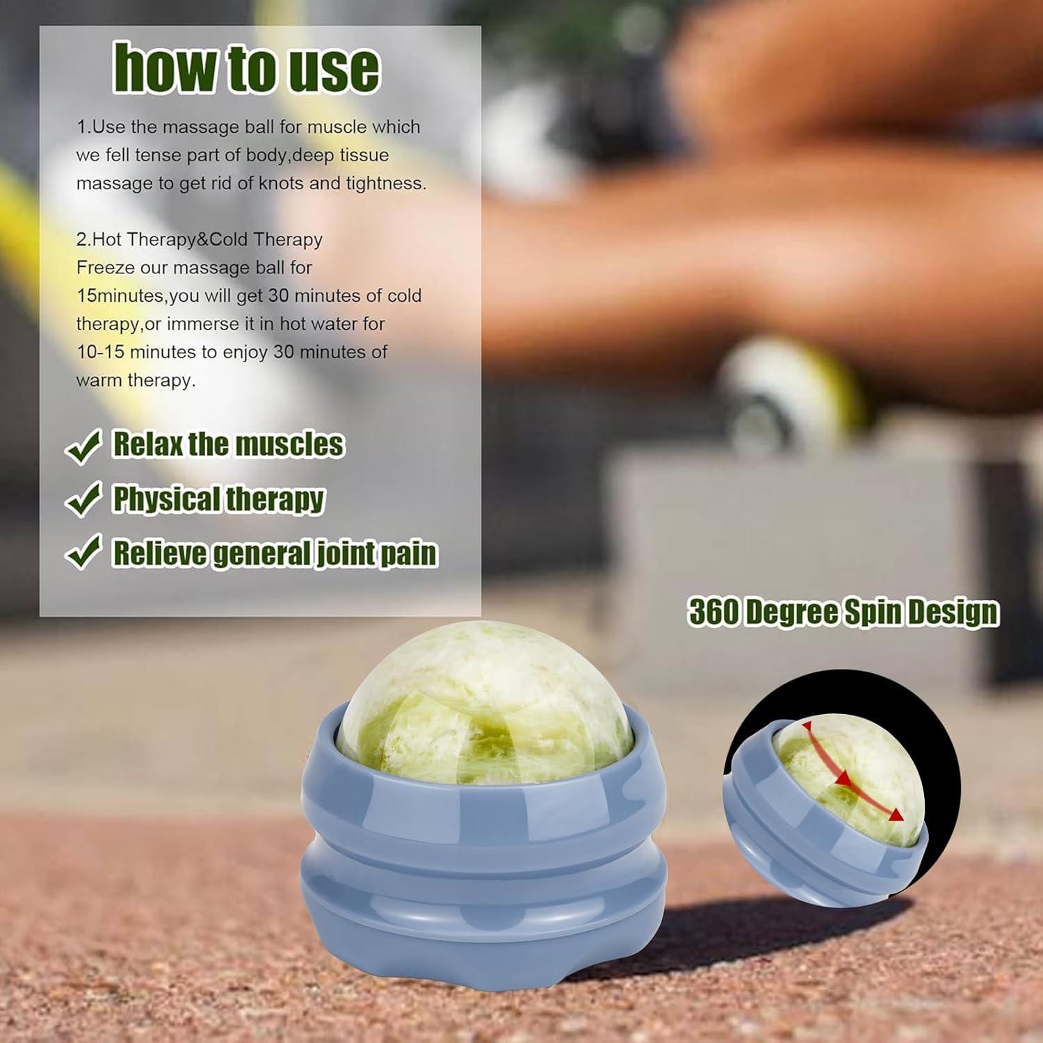 Bola de Masaje de Jade Ideayard 6cm para Musculación y Relajación