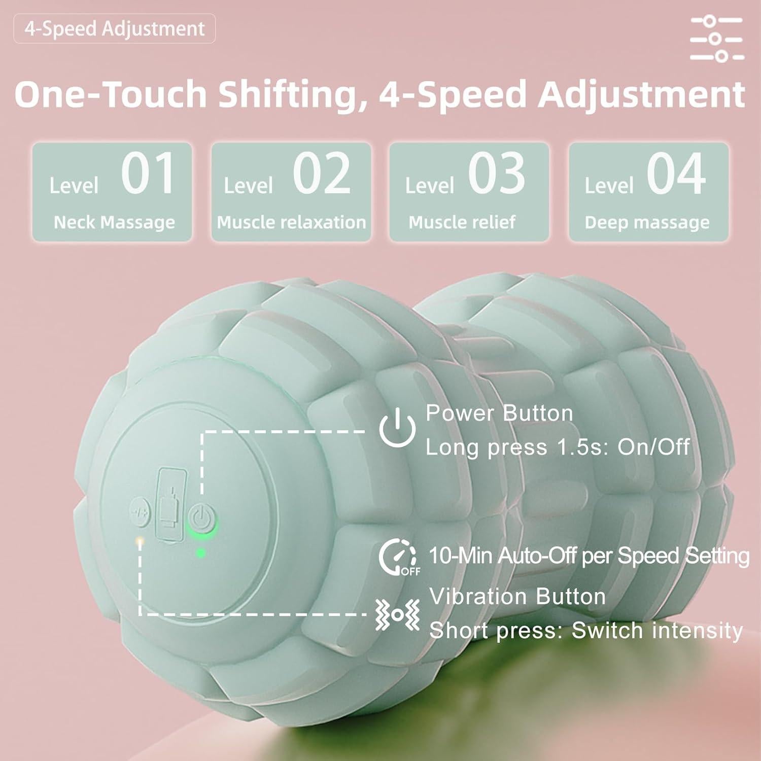 Bola de Masaje Vibrante Doble JIEJUNJIE - Alivio Muscular Gris