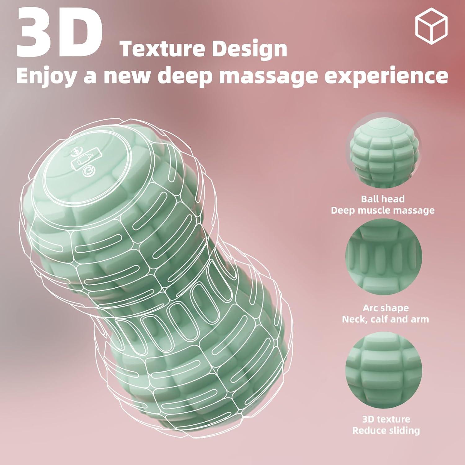 Bola de Masaje Vibrante Doble JIEJUNJIE - Alivio Muscular Gris