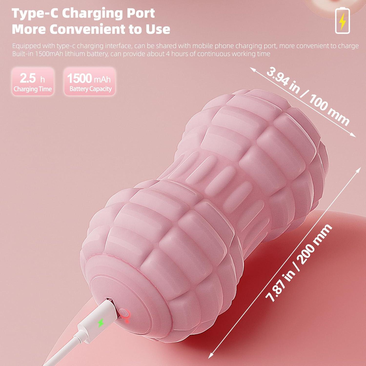 Bola de Masaje Vibrante Doble JIEJUNJIE - Alivio Muscular Gris