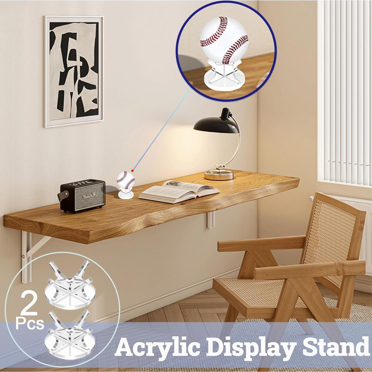Soporte de Exhibición de Béisbol Acrílico QIOOLEEO - 2 Piezas
