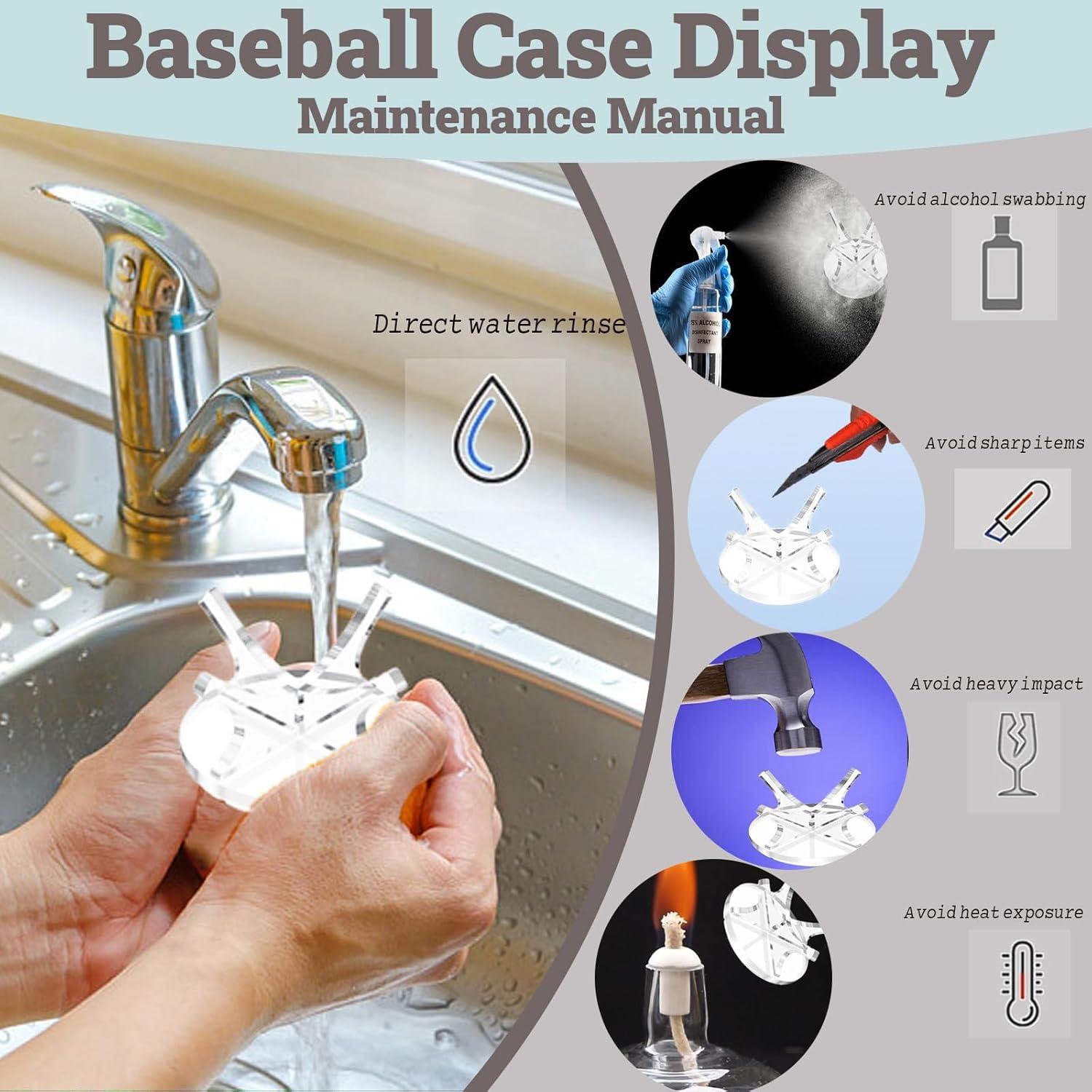 Soporte de Exhibición de Béisbol Acrílico QIOOLEEO - 2 Piezas