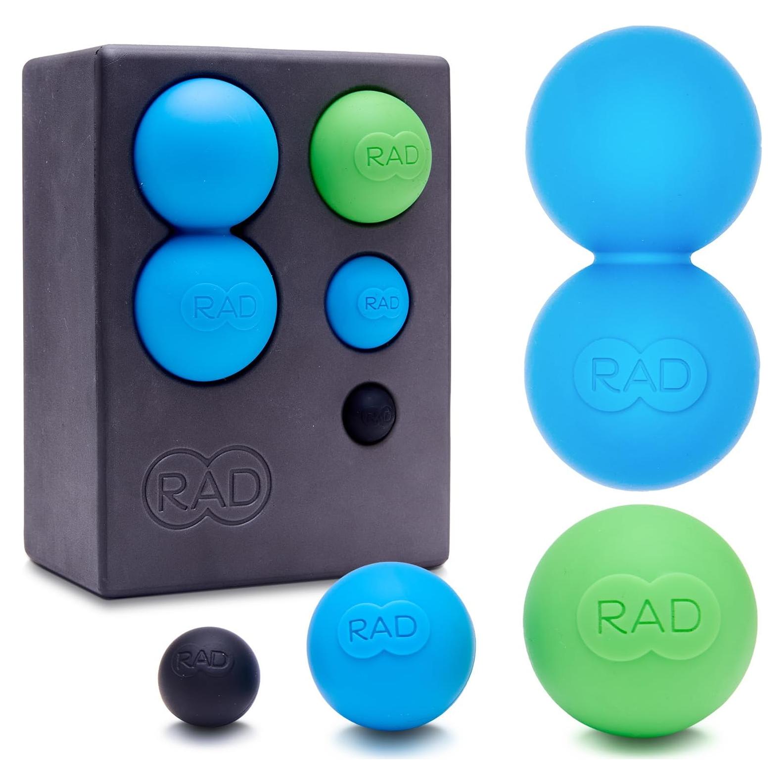 Kit de Masaje RAD 5 en 1 - Rodillo, Pelotas y Bloque
