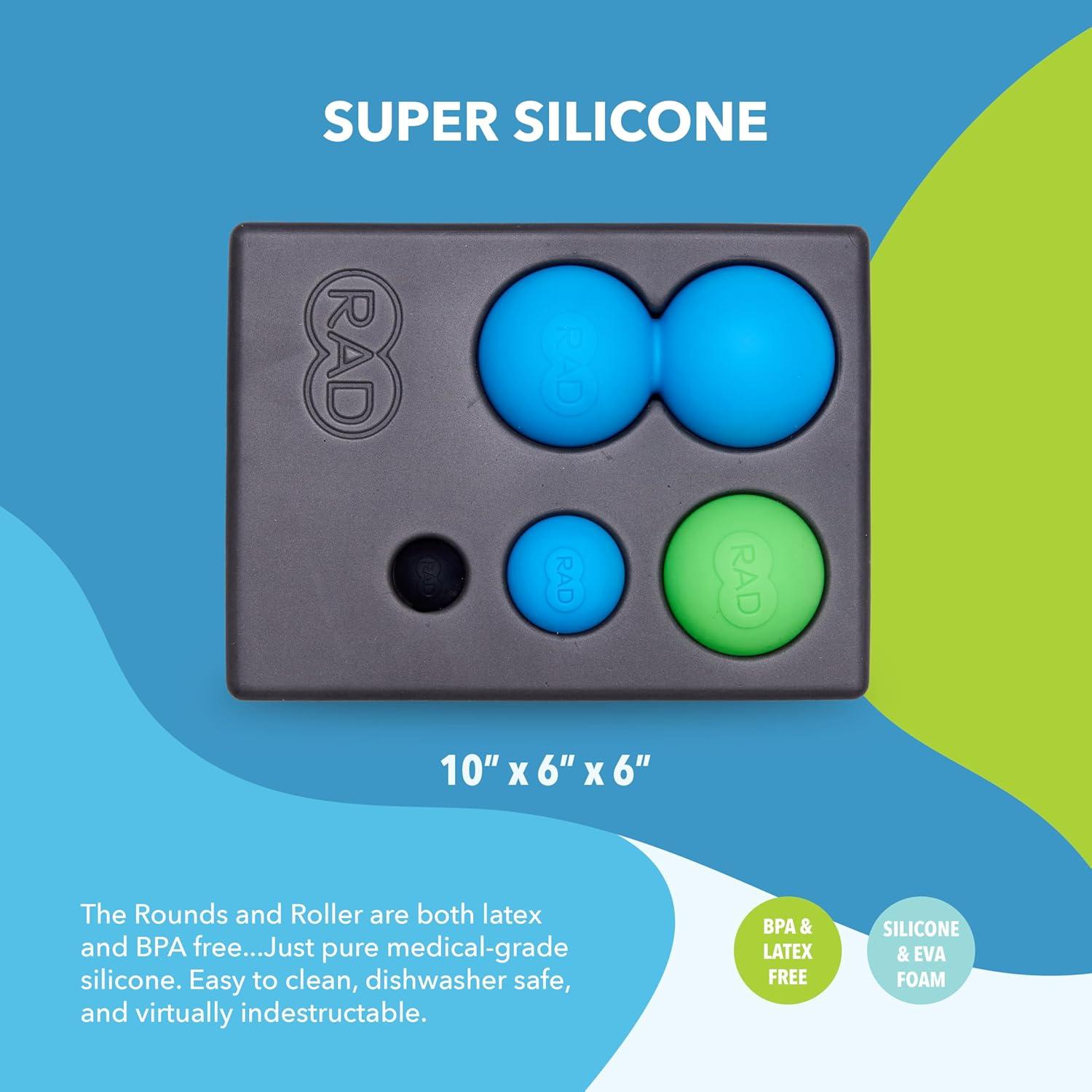 Kit de Masaje RAD 5 en 1 - Rodillo, Pelotas y Bloque