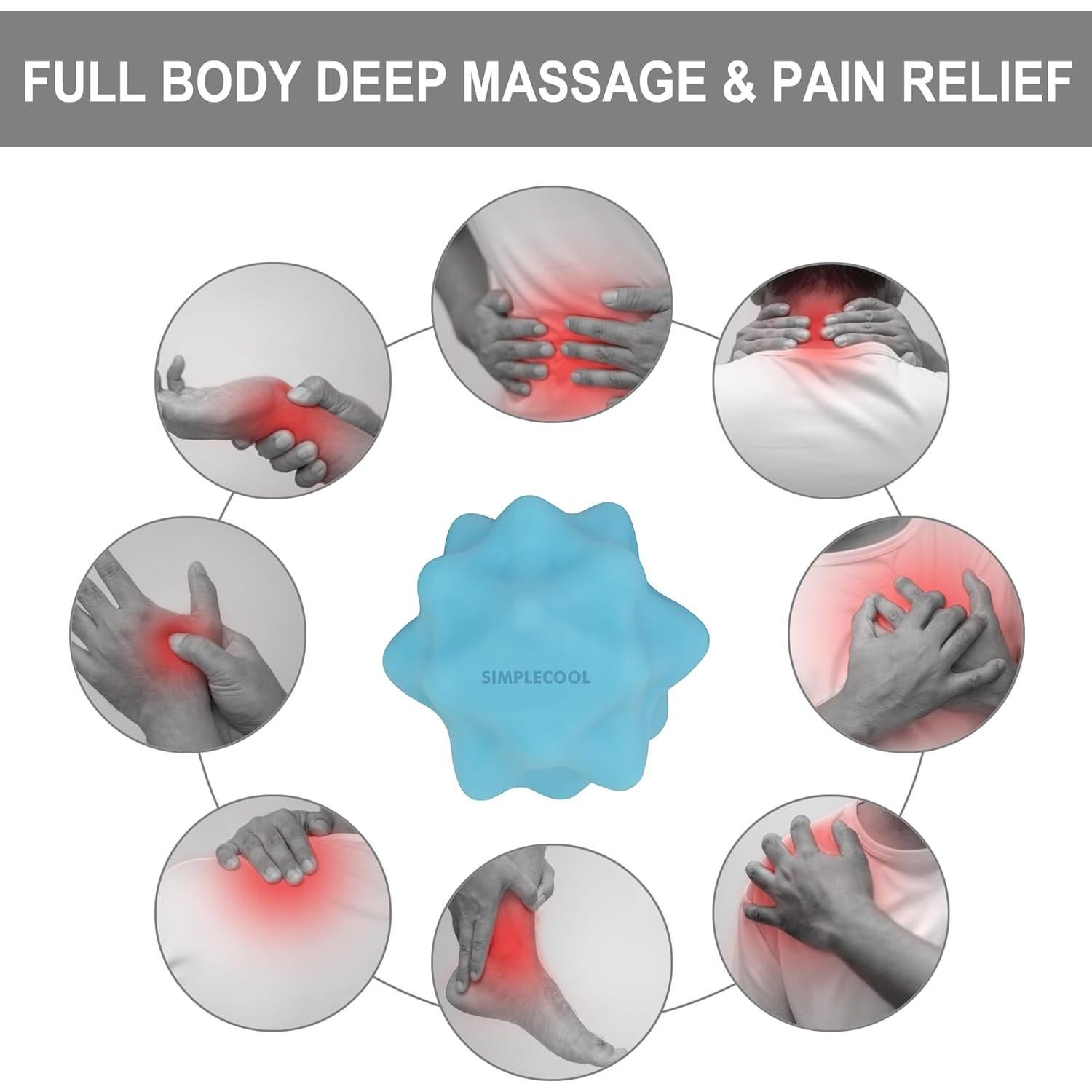 Bola de Masaje SIMPLECOOL Azul 5.6 cm para Alivio Muscular