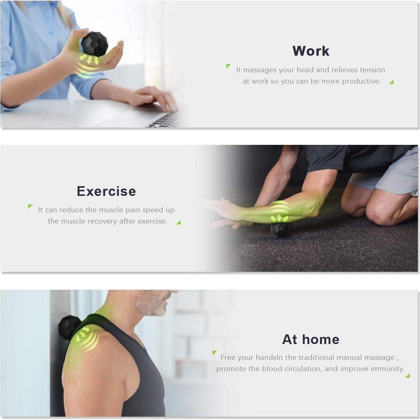 Bola de Masaje Vibrante MEXITOP 2 Velocidades para Recuperación