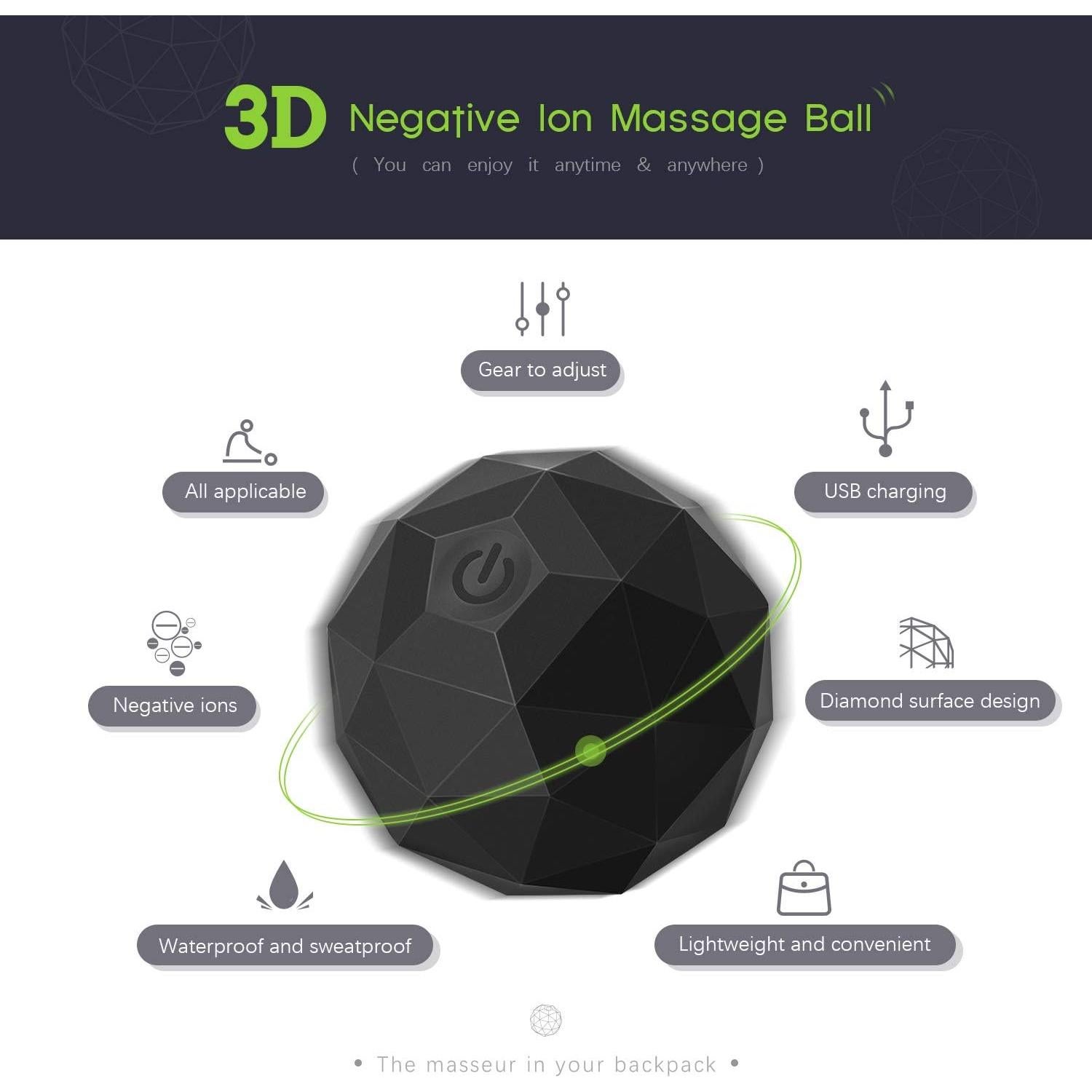 Bola de Masaje Vibrante MEXITOP 2 Velocidades para Recuperación