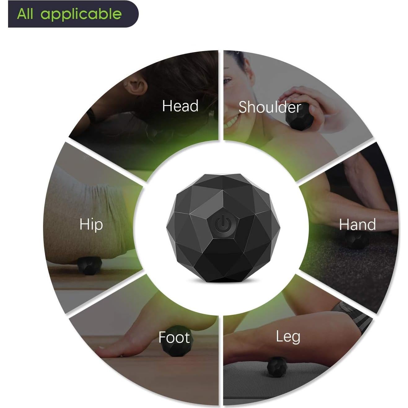 Bola de Masaje Vibrante MEXITOP 2 Velocidades para Recuperación