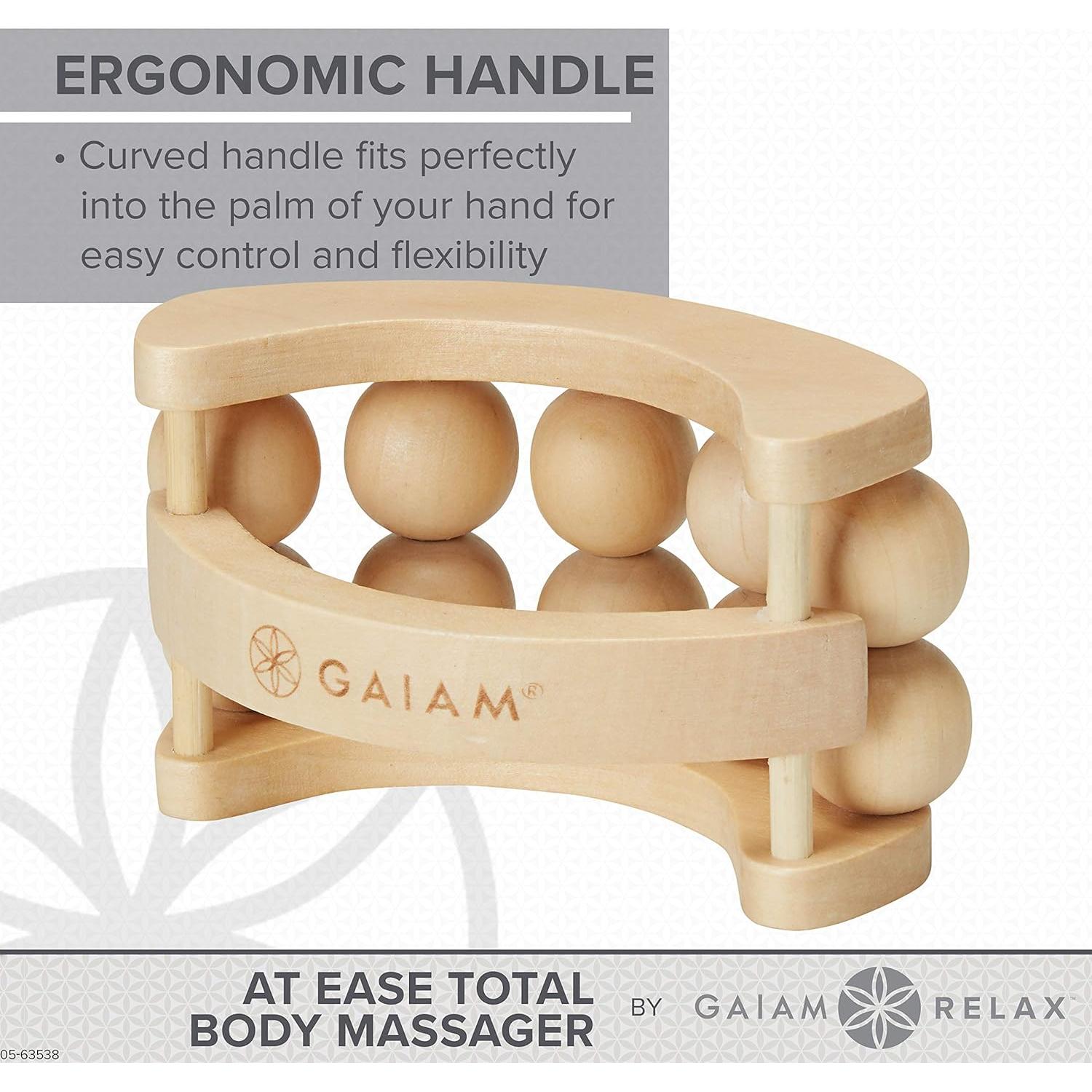 Rodillo de Masaje Gaiam Relax de Madera con 10 Bolas