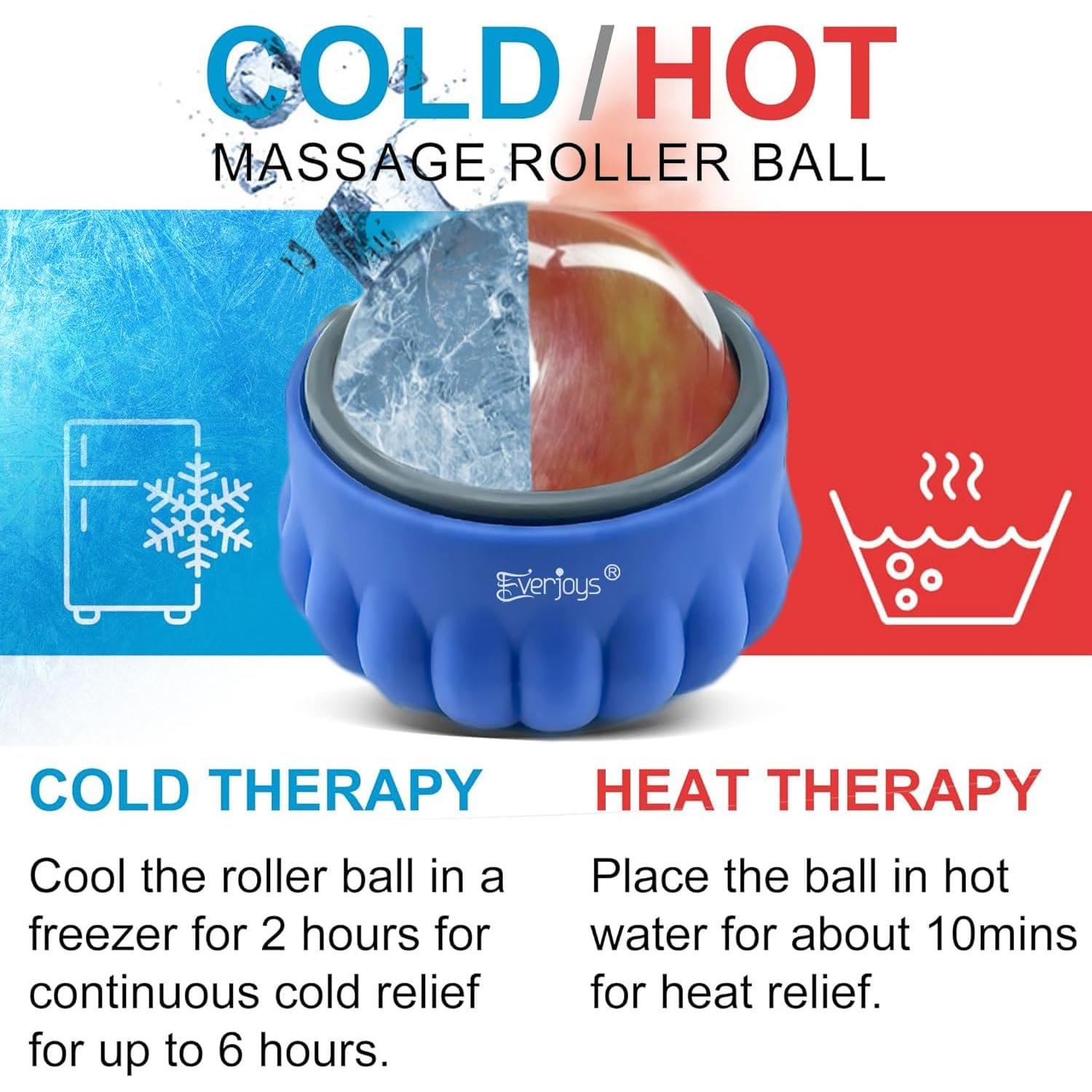 Rodillo de Masaje Everjoys Terapia Fría y Caliente 8cm Azul