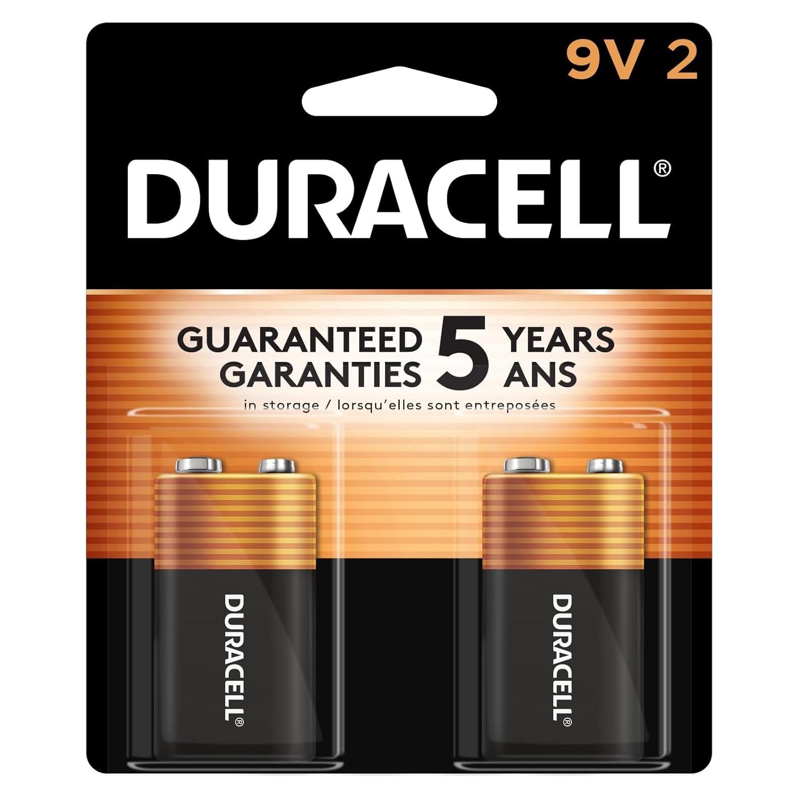 Baterías Alcalinas Duracell Coppertop 9V - Paquete de 2