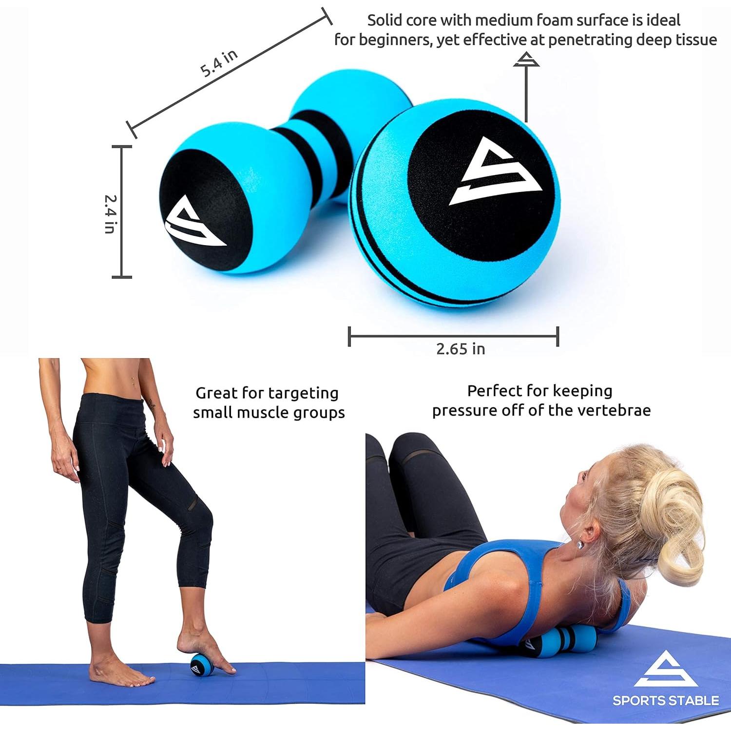 Bolas de Masaje Manual Sports Stable - Espuma Alta Densidad (2 Unidades)