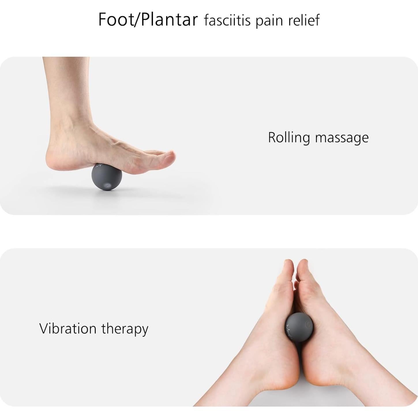 Mini Bola de Masaje Vibrante Maxgia 5 Velocidades Gris