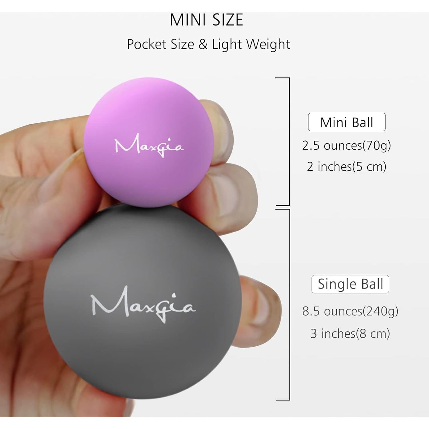 Mini Bola de Masaje Vibrante Maxgia 5 Velocidades Gris