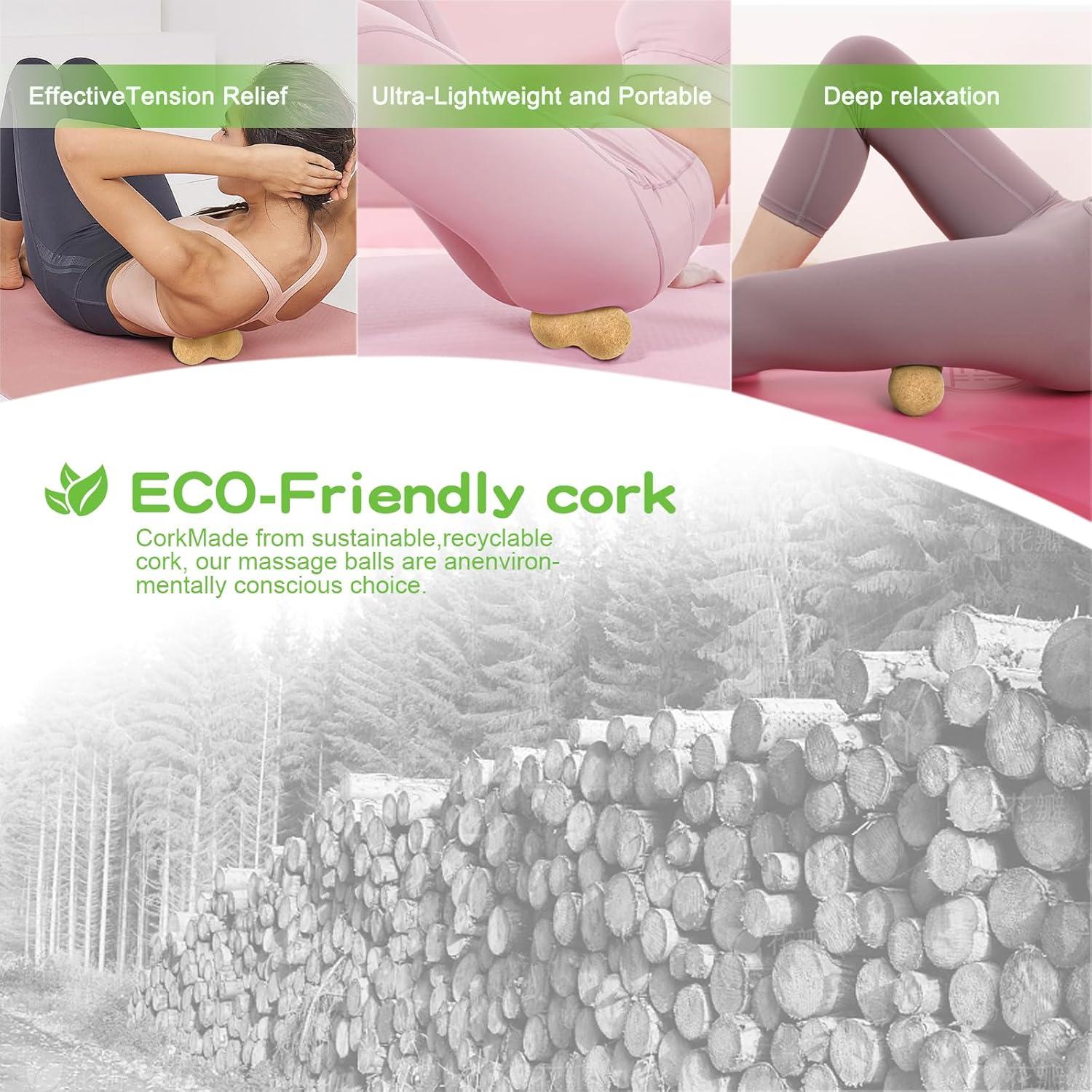 Bola de Masaje de Corcho YiePhiot 12.5cm para Liberación Muscular