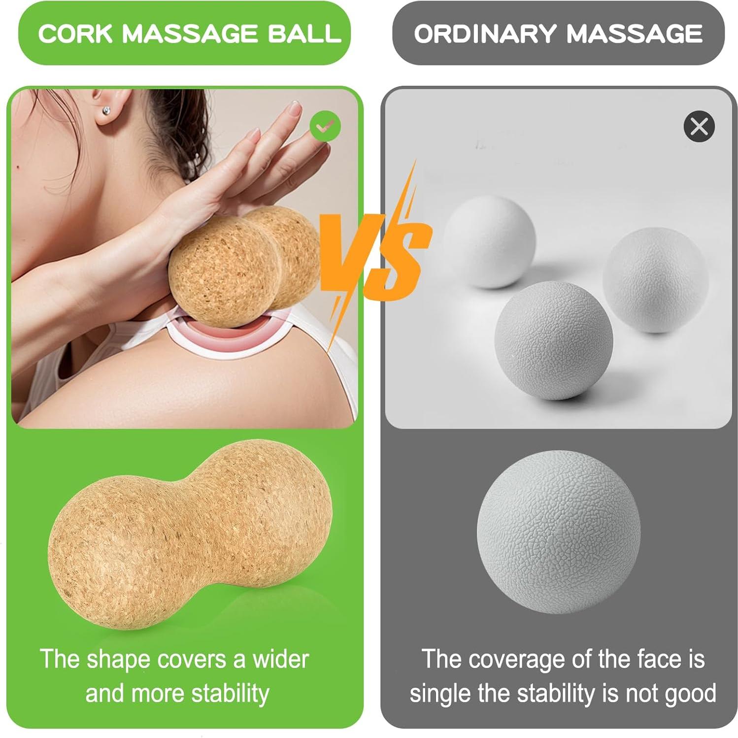 Bola de Masaje de Corcho YiePhiot 12.5cm para Liberación Muscular