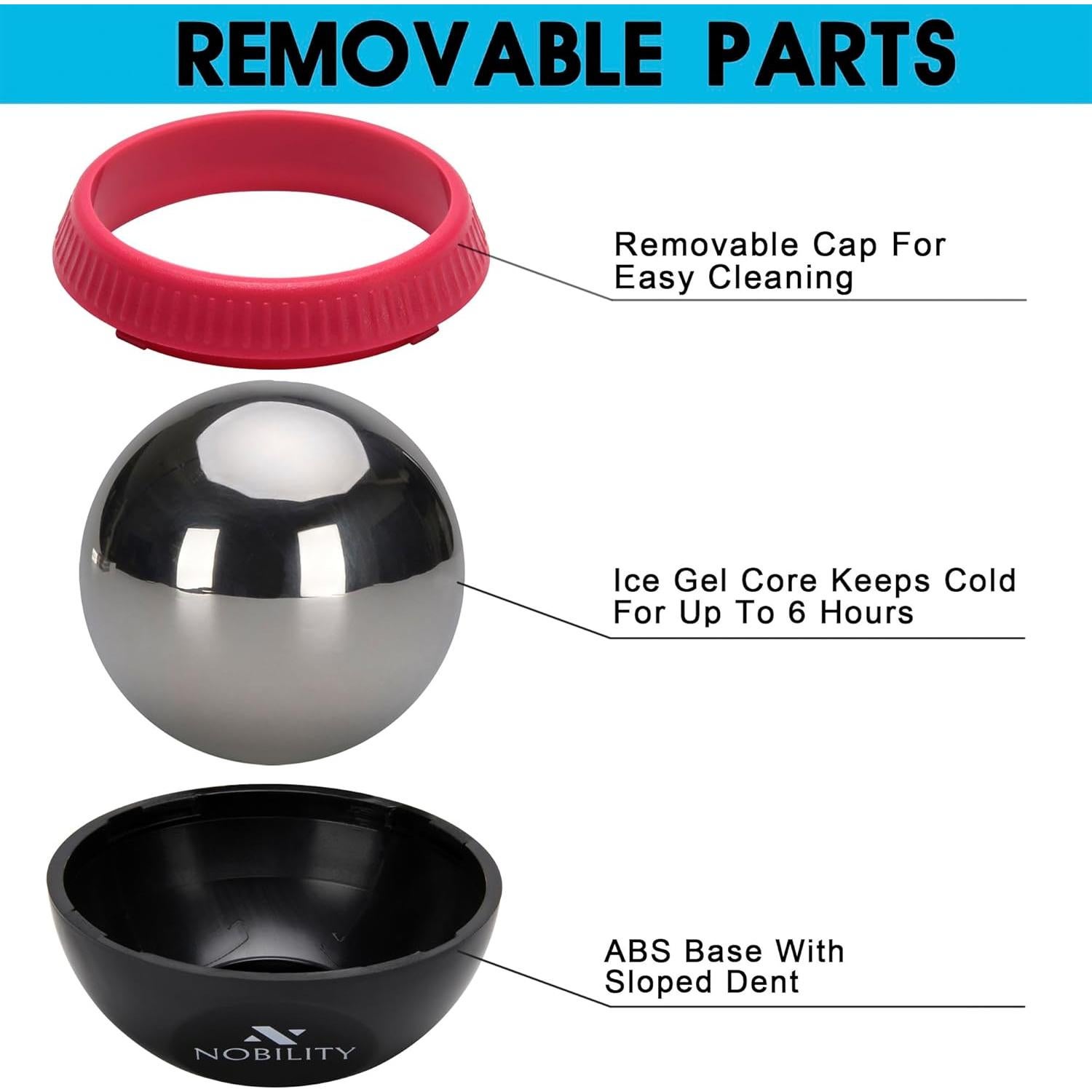 Rodillo de Masaje Nobility Rosa - Frío y Caliente, 2 Piezas