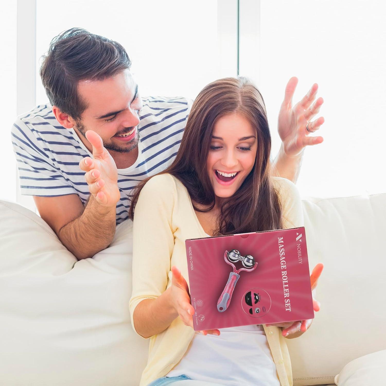 Rodillo de Masaje Nobility Rosa - Frío y Caliente, 2 Piezas