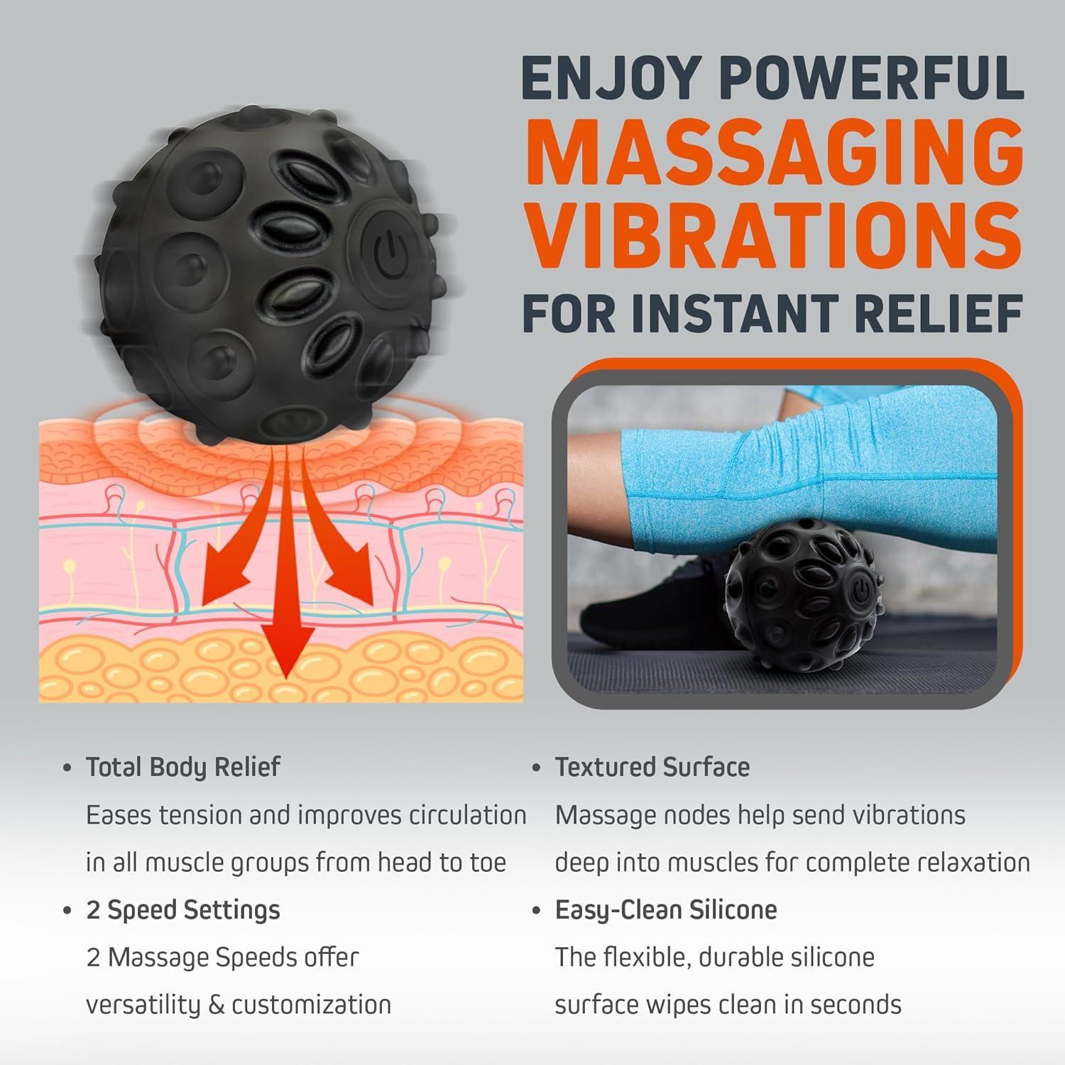 Bola de Masaje Vibrante FirstHealth FH1042, Silicona, 2 Velocidades