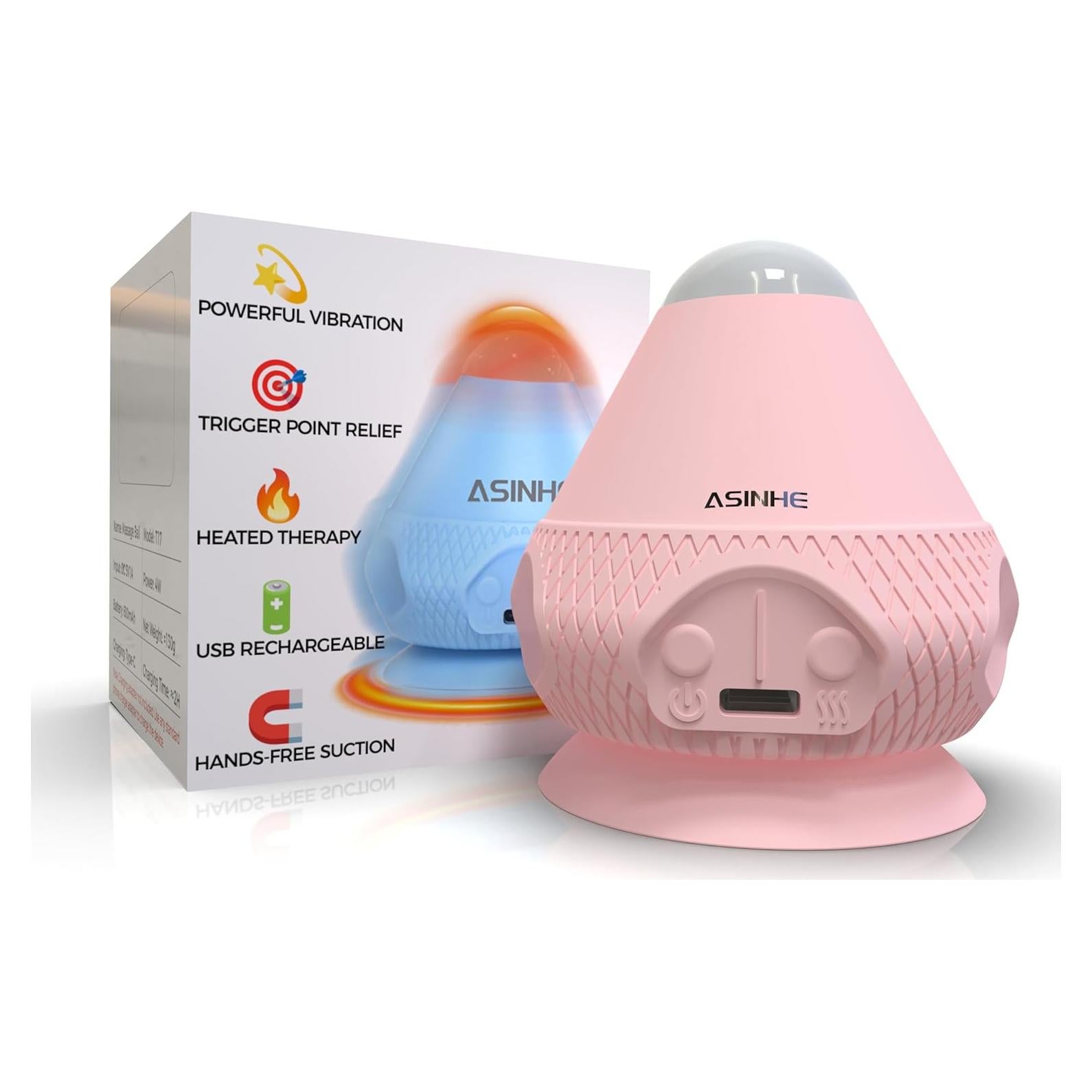 Bola de Masaje Vibrante con Calor Asinhe 6.6cm Portátil