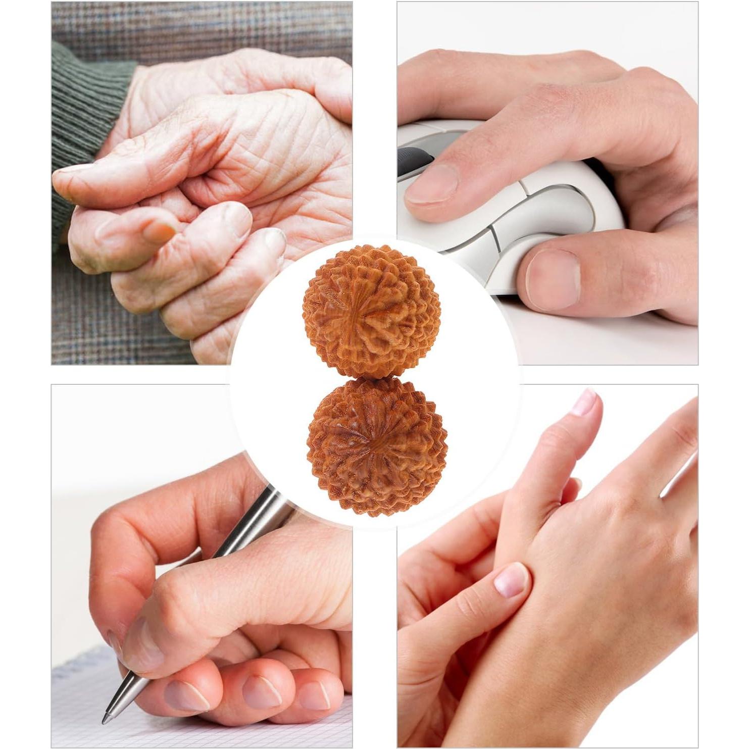 Bolas de Masaje de Madera LALAFINA 4 cm para Ejercicio de Mano