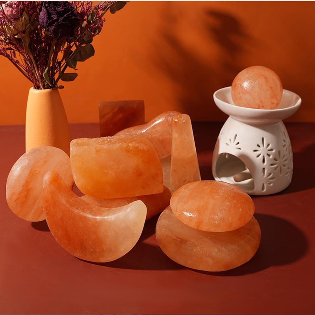 Kit de Masaje con Piedras de Sal del Himalaya QYLHH 2 Pcs 5x5cm